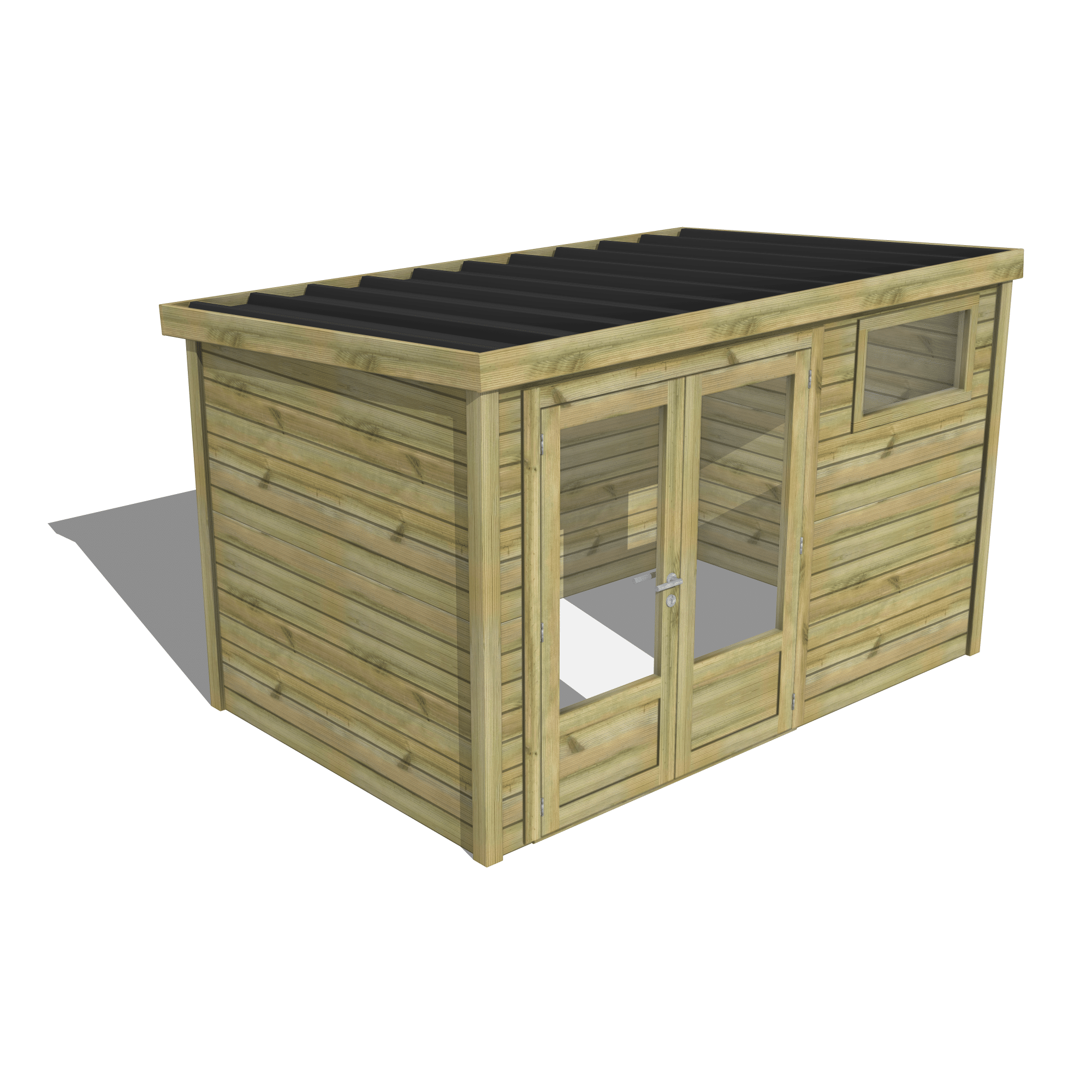 Abri Français Gamme Essentiel abri de jardin 6,8 m² porte vitrée