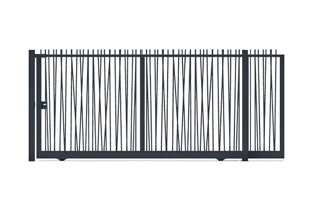 Metal Garden Coulissants Acier portail coulissant 4000x1750 canisse