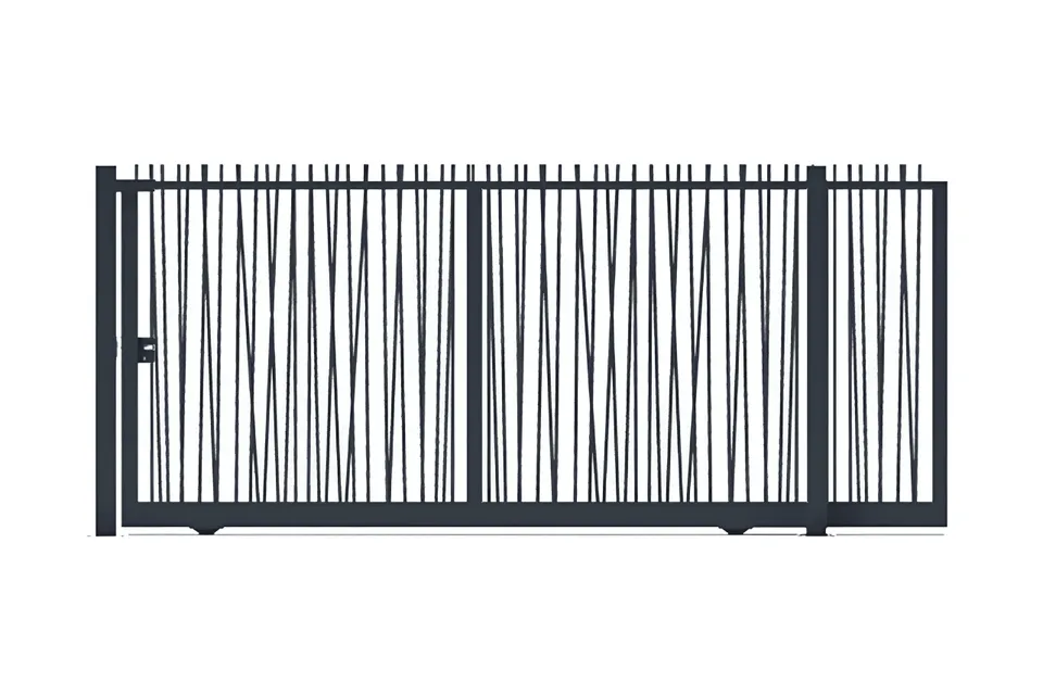 Metal Garden Coulissants Acier portail coulissant 4000x1750 canisse