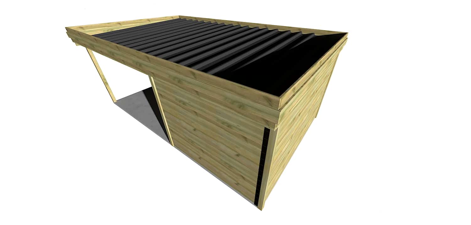 Abri Français Gamme Origine 23,2 m² abri bois 6,26 x 3,71 m