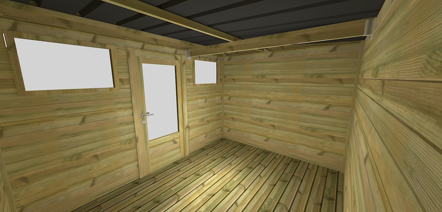 Abri Français Origine Pool House 20,5m2 porte fenêtres plancher