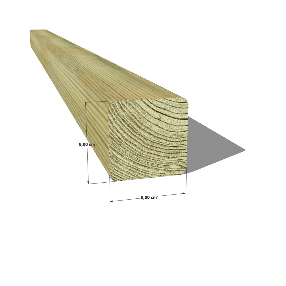 Abri Français poteau pin 90x90 mm autoclave classe 4
