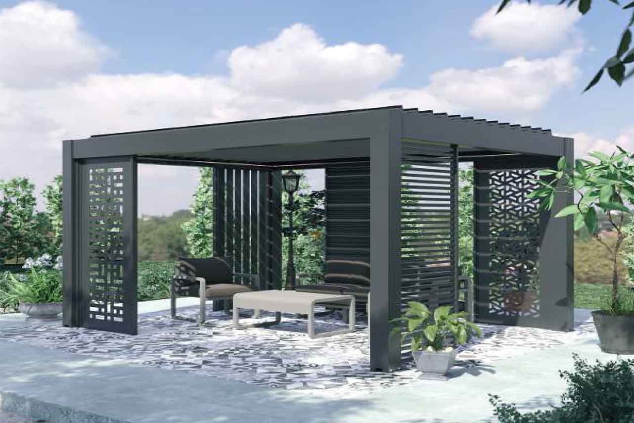 METAL GARDEN Pergolas Pergola bioclimatique autoportée 4000 mm