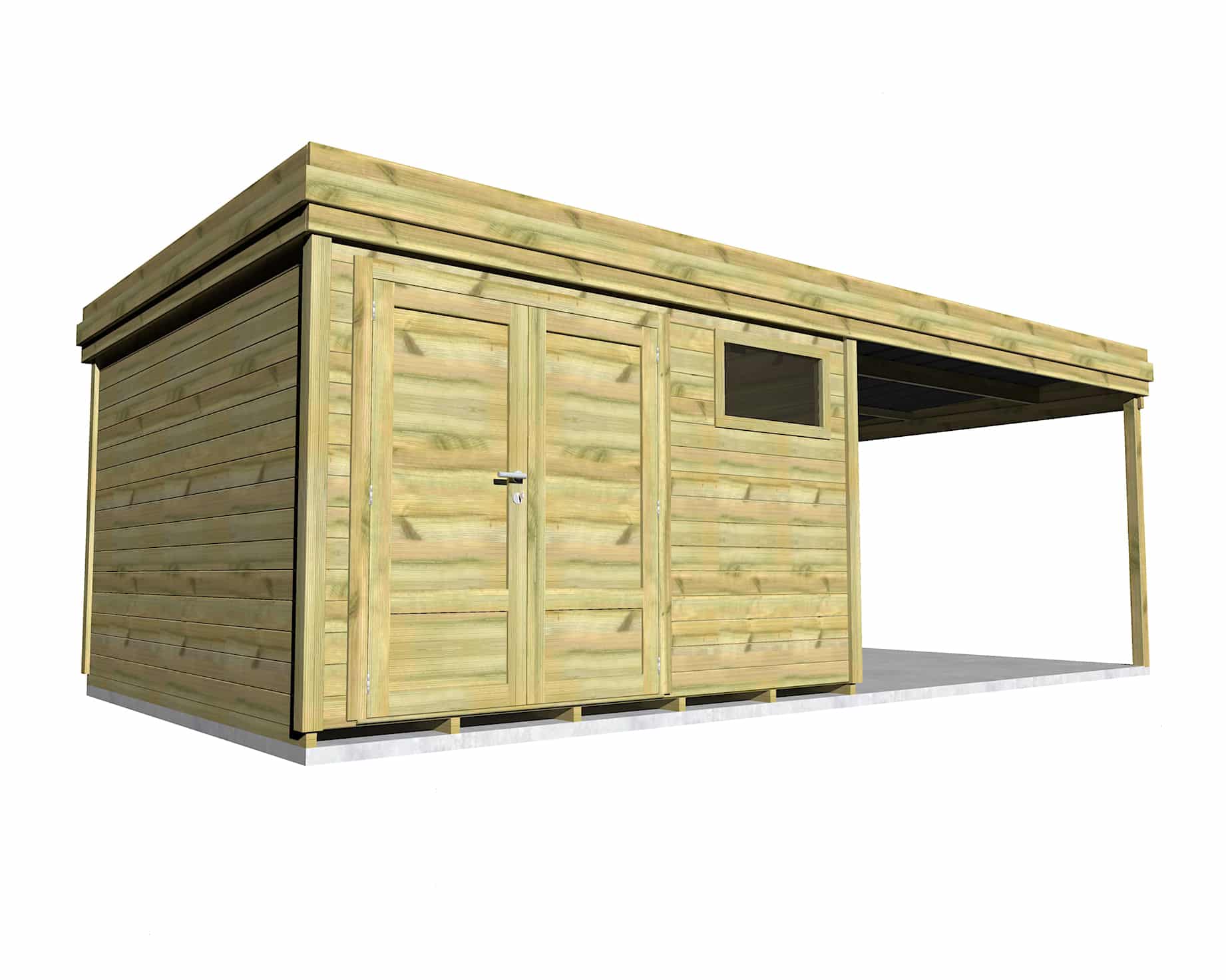 Abri Français Origine 3,3x3,3 m atelier jardin 26,2 m2 porte double
