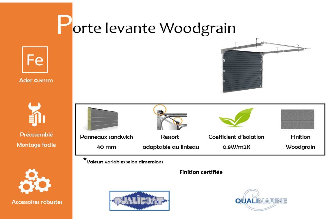 METAL GARDEN Portes de Garage woodgrain porte 2500x2000
