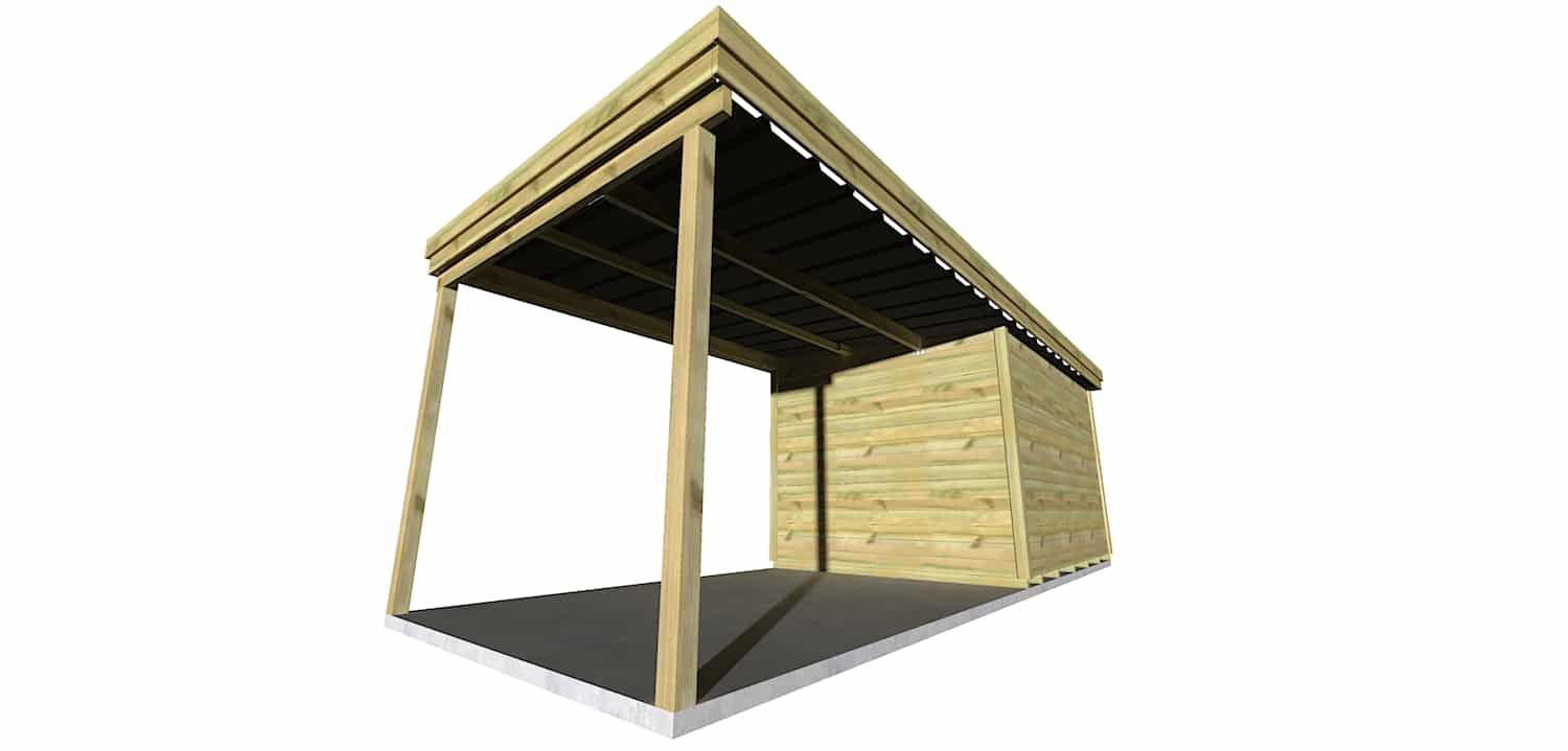 Abri Français Origine Pool House 20,5m2 porte fenêtres plancher
