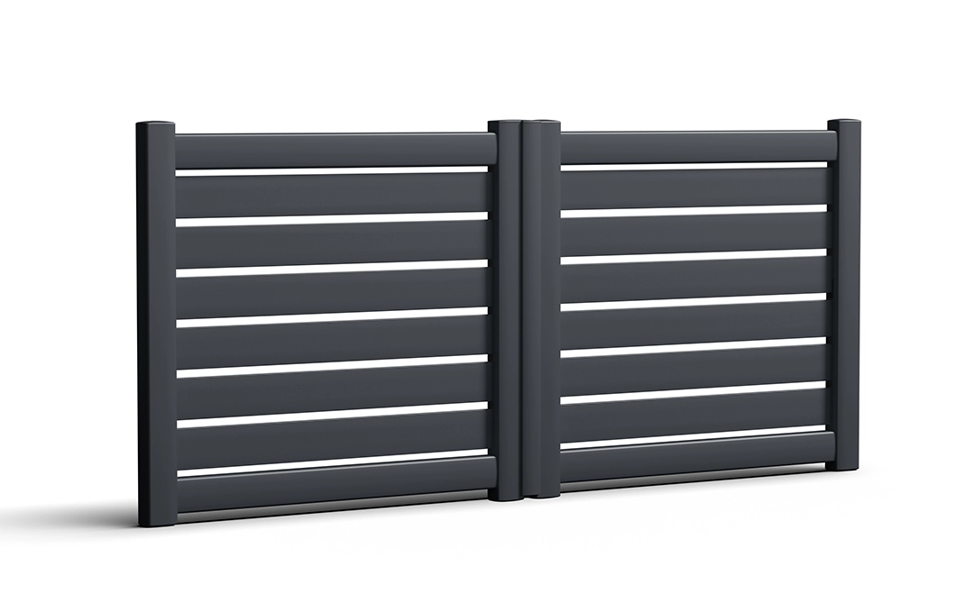 Préfalu Soufrière portail coulissant aluminium jardin