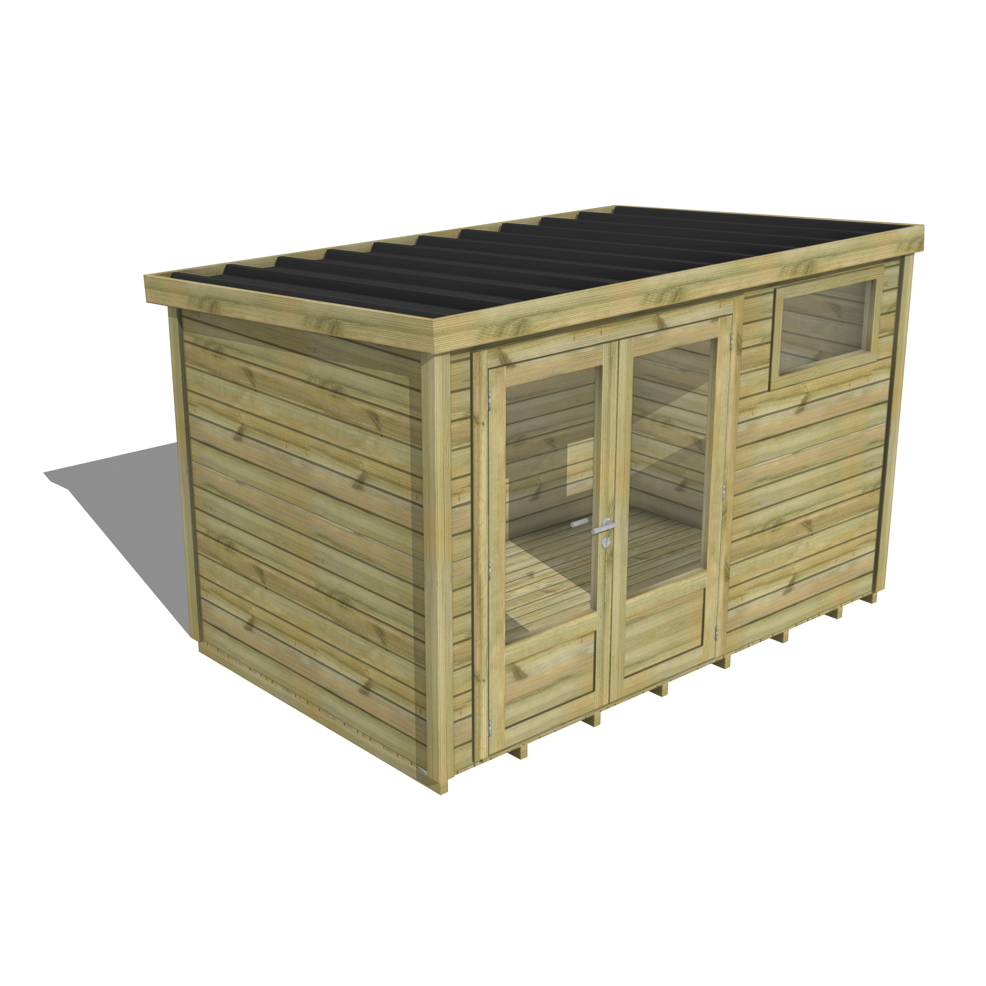 Abri Français Essentiel 6,8 m² abri jardin porte vitrée