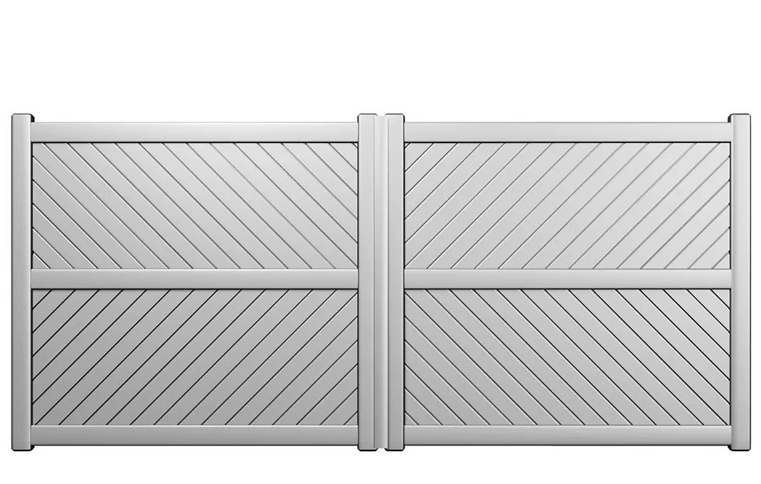 Préfalu Aigoual portail battant aluminium plein 100%