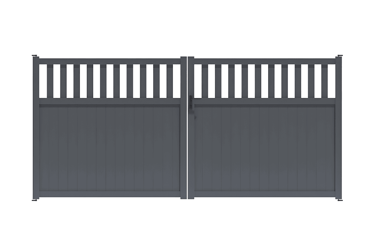 METAL GARDEN Semi Plein portail battant alu 3500 mm occultant