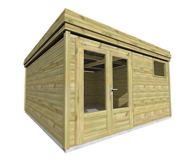 Abri Français Origine abri de jardin 20m² porte double 4,46 m