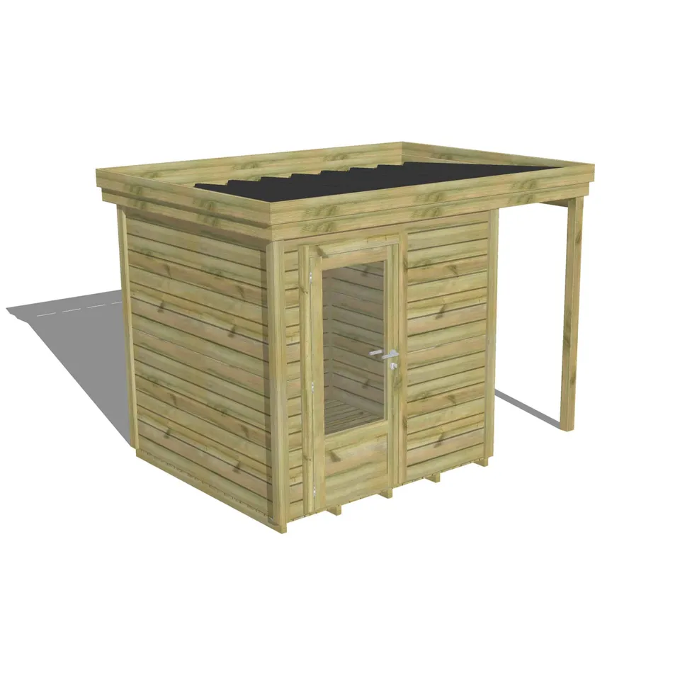 Abri Français Gamme Origine chalet kit abri de jardin porte vitrée
