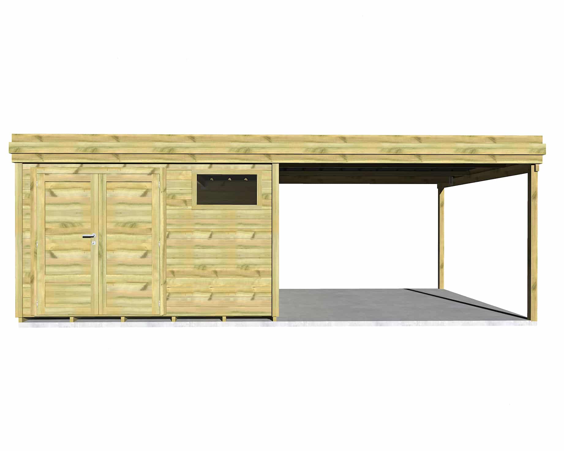 Abri Français Origine 3,3x3,3 m atelier jardin 26,2 m2 porte double