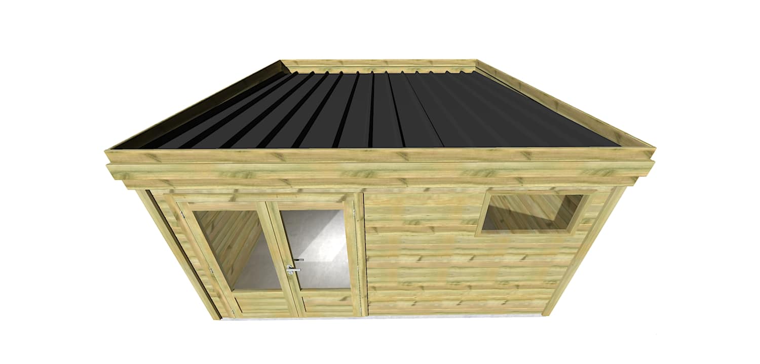 Abri Français Origine abri de jardin 20m² porte double 4,46 m