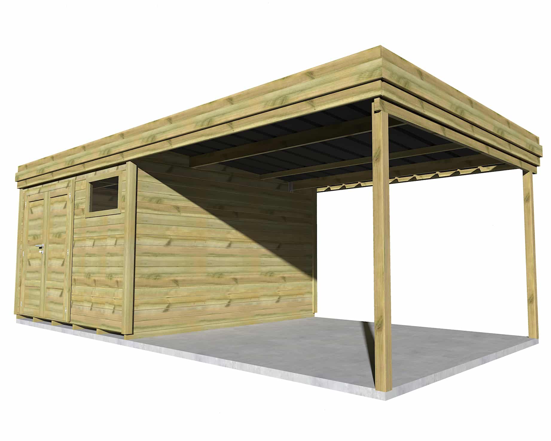 Abri Français Origine 3,3x3,3 m atelier jardin 26,2 m2 porte double