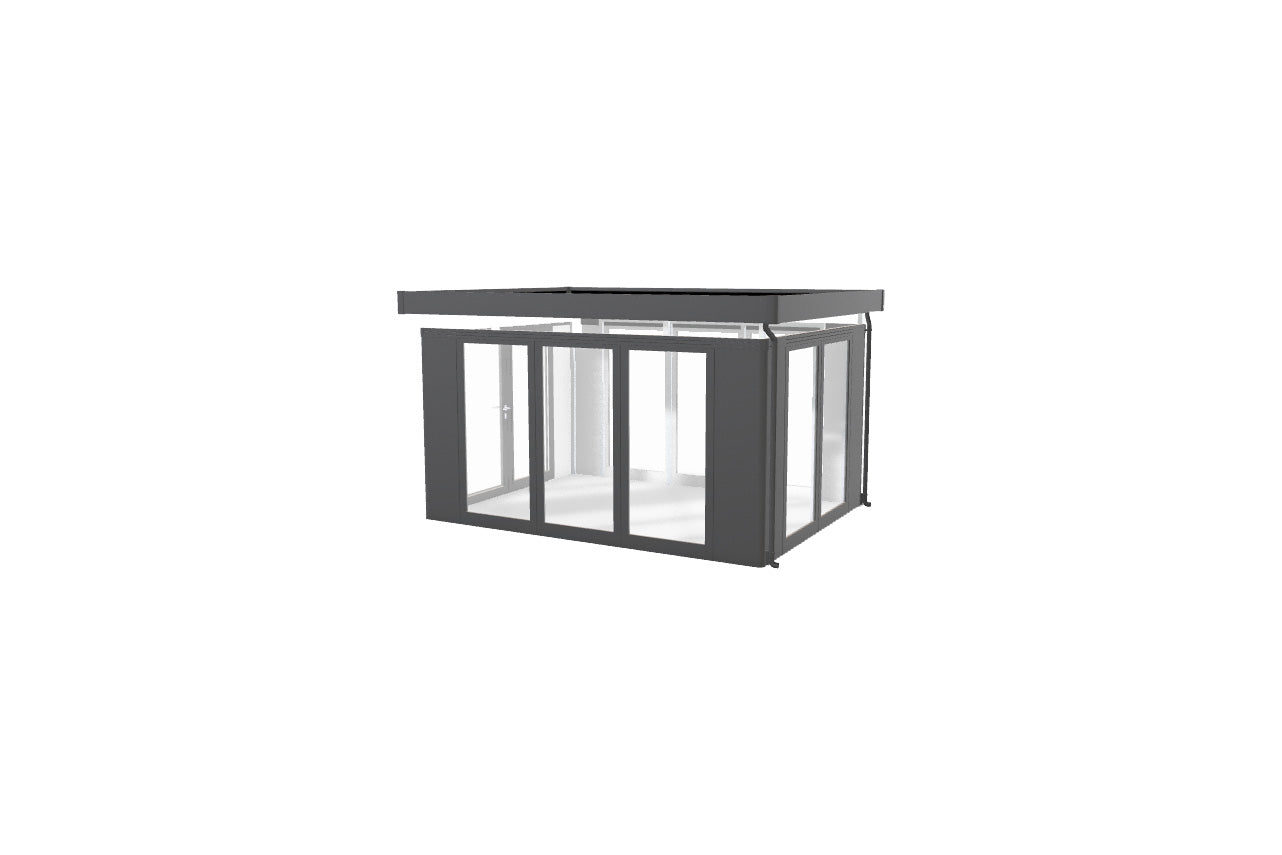 METAL GARDEN Véranda abri véranda verre acier 330 cm vitrée