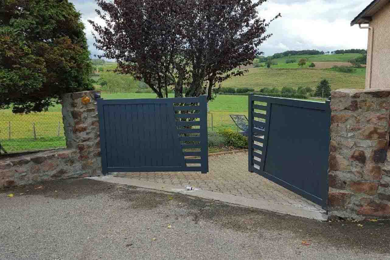 METAL GARDEN Déco Arrondie portail battant alu 3000 mm occultant