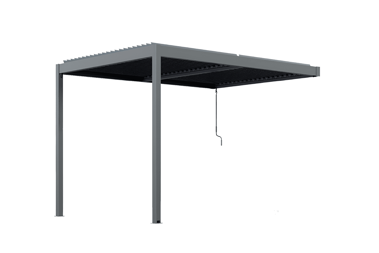 METAL GARDEN Pergolas bioclimatique adossée éco alu manuelle